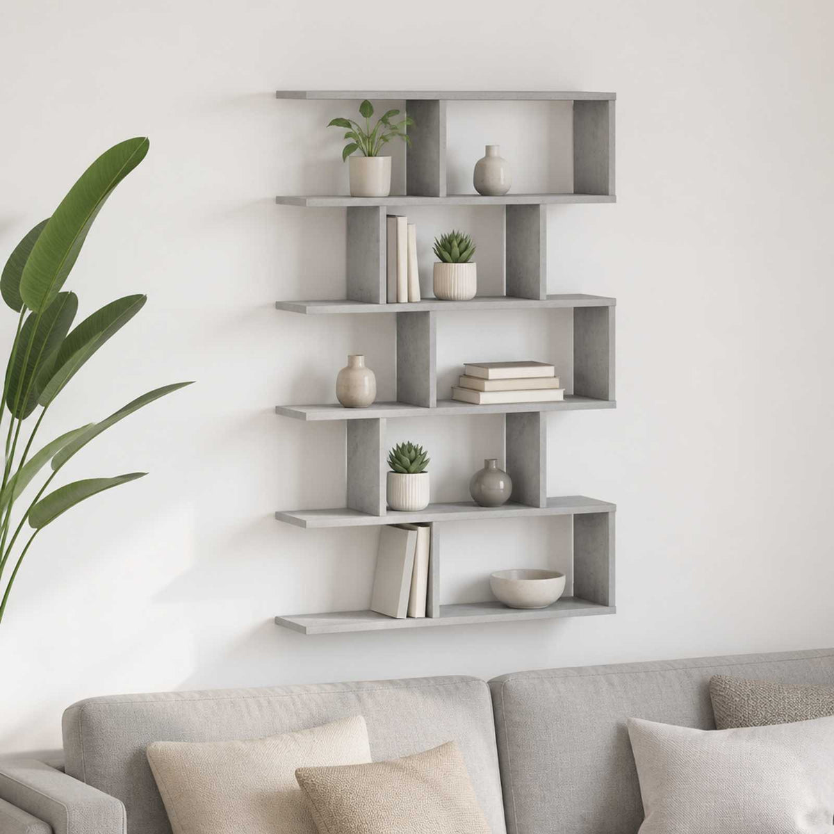 vidaXL Wall Shelf Concrete Grey 70 x 17 x 101 cm Engineered Wood