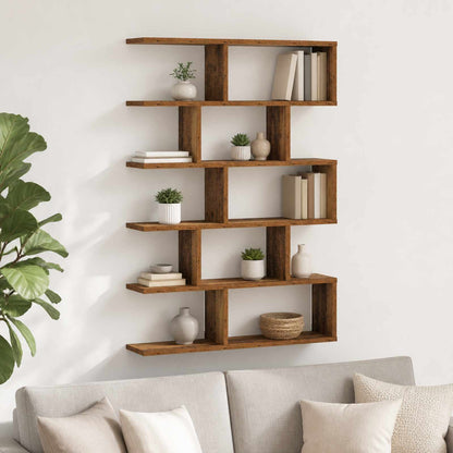 vidaXL Wall Shelf Old Wood 70 x 17 x 101 cm Engineered Wood