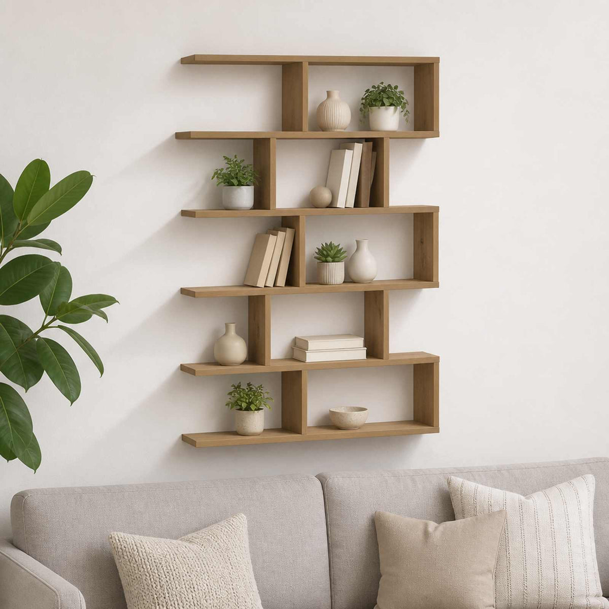 vidaXL Wall Shelf Artisan Oak 70 x 17 x 101 cm Engineered Wood