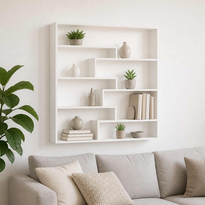 vidaXL Wall Shelf White 103 x 17 x 102 cm Engineered Wood