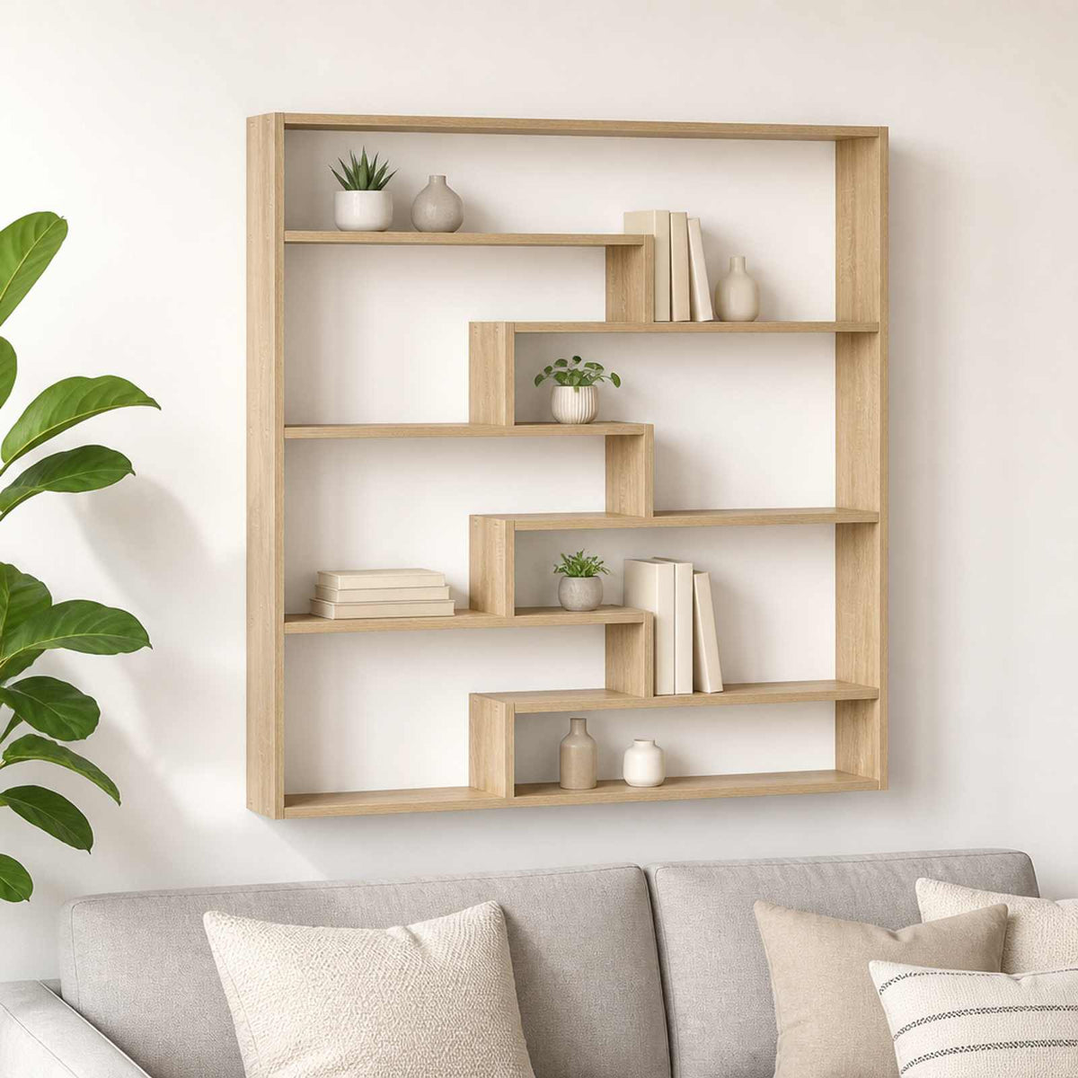 vidaXL Wall Shelf Sonoma Oak 103 x 17 x 102 cm Engineered Wood