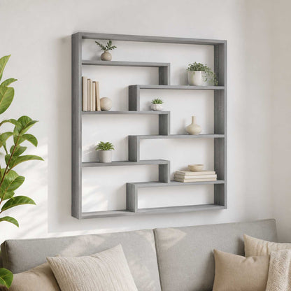 vidaXL Wall Shelf Grey Sonoma 103 x 17 x 102 cm Engineered Wood