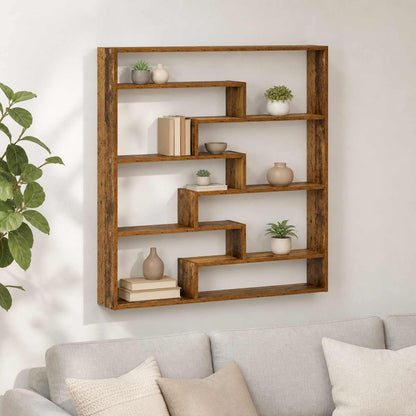 vidaXL Wall Shelf Old Wood 103 x 17 x 102 cm Engineered Wood