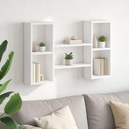 vidaXL Wall Shelf White 102 x 17 x 59 cm Engineered Wood