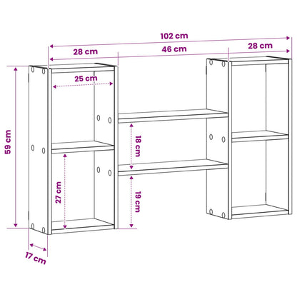 vidaXL Wall Shelf White 102 x 17 x 59 cm Engineered Wood