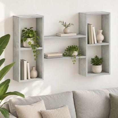 vidaXL Wall Shelf Concrete Grey 102 x 17 x 59 cm Engineered Wood