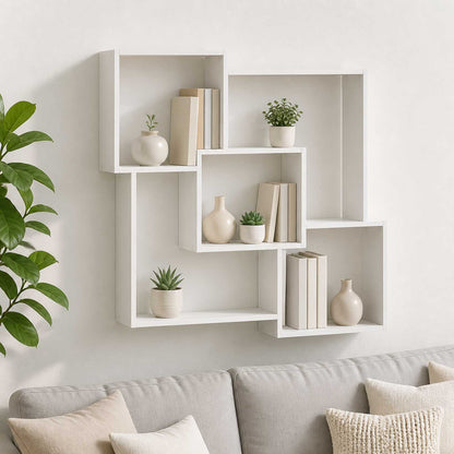 vidaXL Wall Shelf White 98 x 17 x 91 cm Engineered Wood