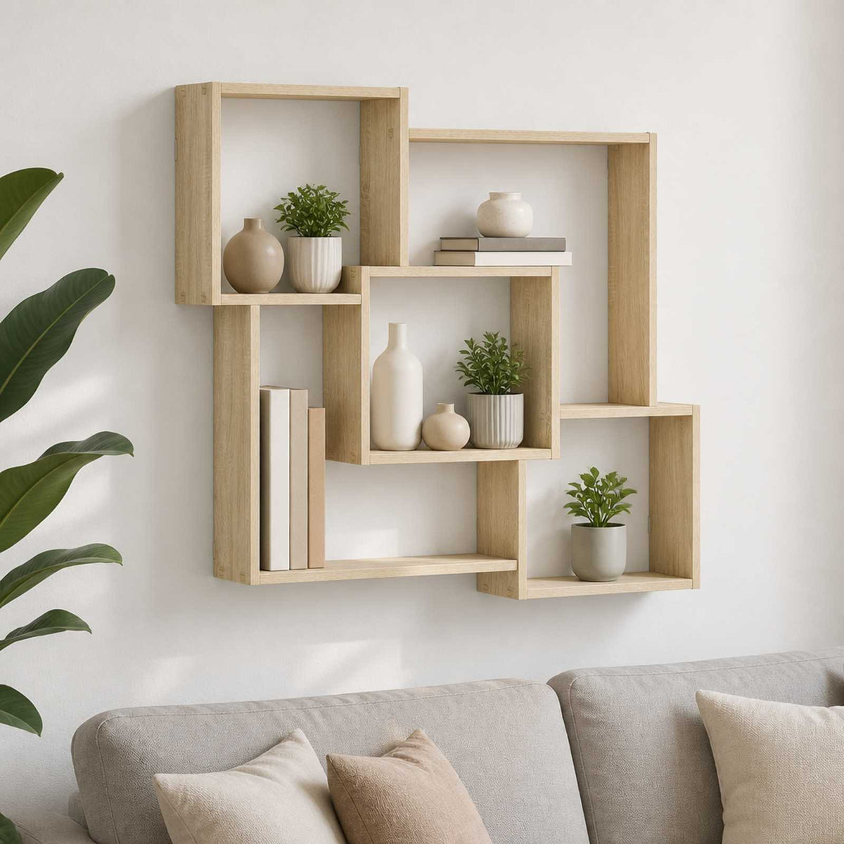 vidaXL Wall Shelf Sonoma Oak 98 x 17 x 91 cm Engineered Wood