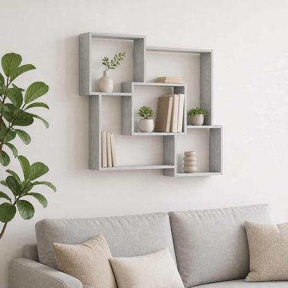vidaXL Wall Shelf Concrete Grey 98 x 17 x 91 cm Engineered Wood
