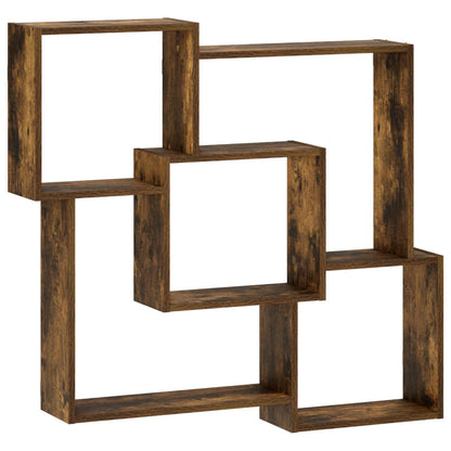vidaXL Wall Shelf Smoked Oak 98 x 17 x 91 cm Engineered Wood