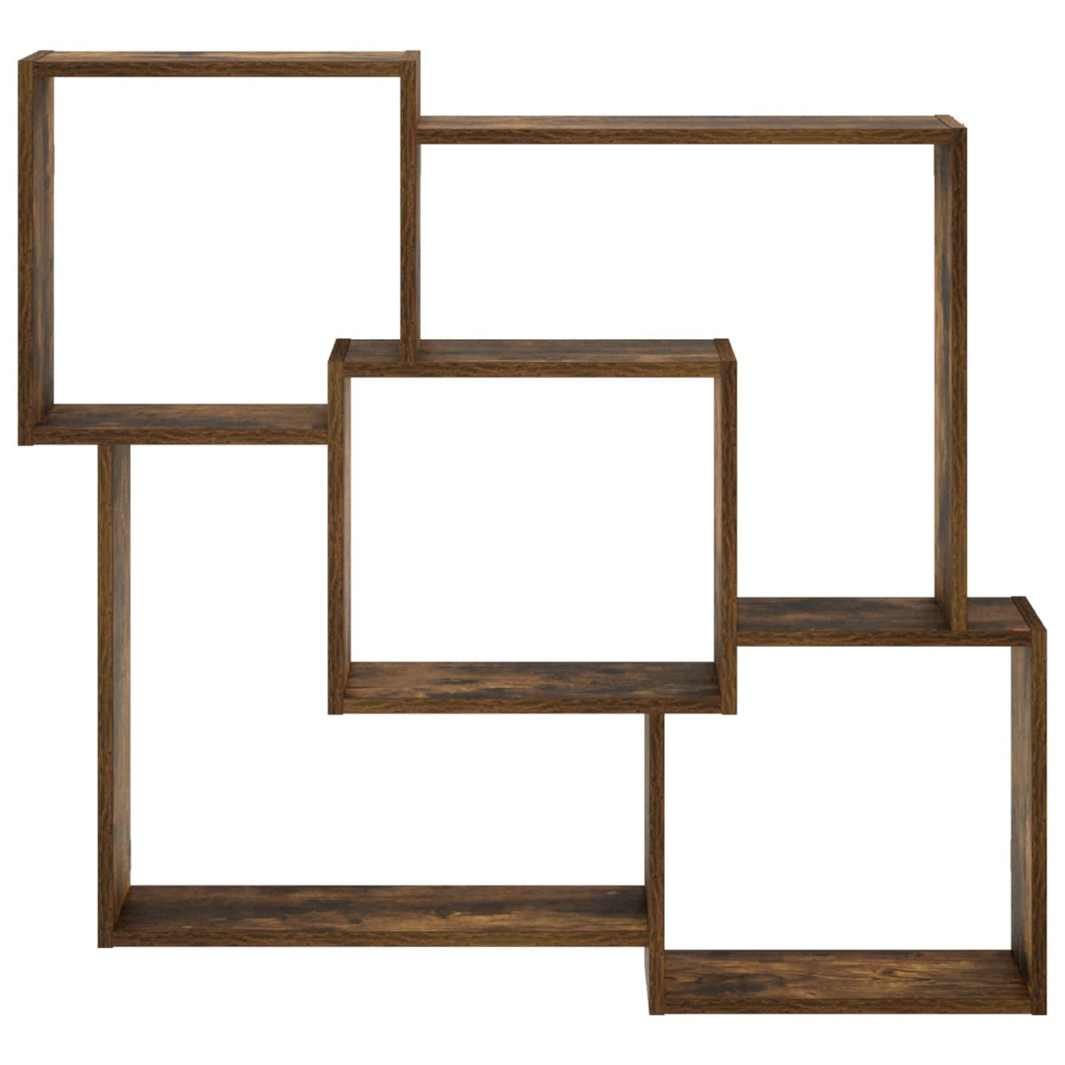 vidaXL Wall Shelf Smoked Oak 98 x 17 x 91 cm Engineered Wood