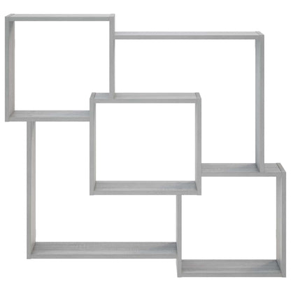 vidaXL Wall Shelf Grey Sonoma 98 x 17 x 91 cm Engineered Wood