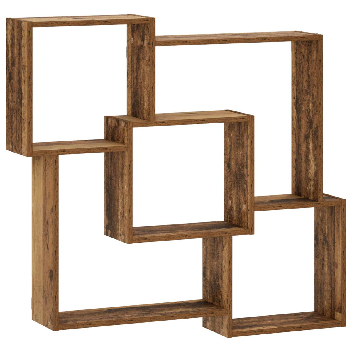 vidaXL Wall Shelf Old Wood 98 x 17 x 91 cm Engineered Wood
