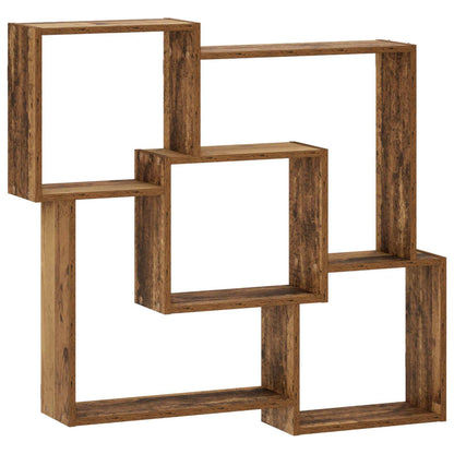 vidaXL Wall Shelf Old Wood 98 x 17 x 91 cm Engineered Wood