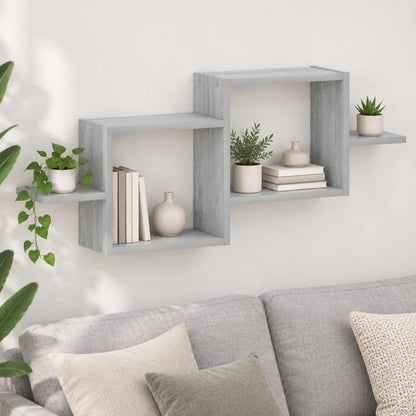 vidaXL Wall Shelf Grey Sonoma 95 x 17 x 37 cm Engineered Wood