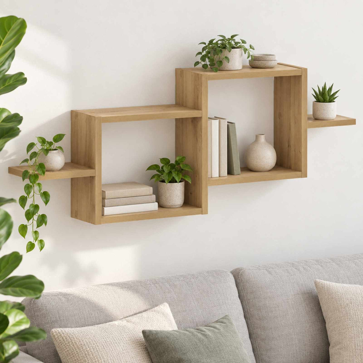 vidaXL Wall Shelf Artisan Oak 95 x 17 x 37 cm Engineered Wood
