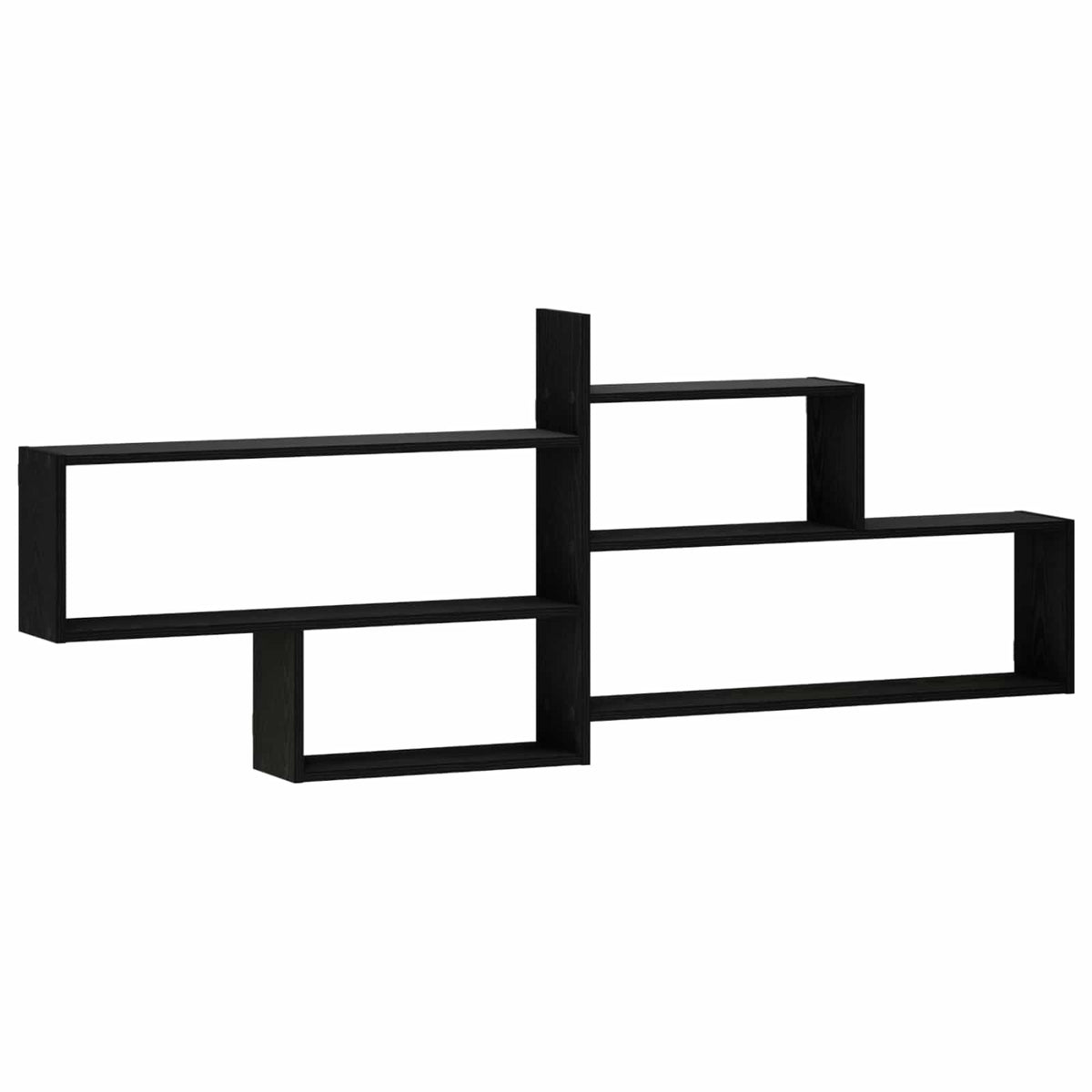 vidaXL Wall Shelf Black Oak 168.5 x 17 x 68 cm Engineered Wood
