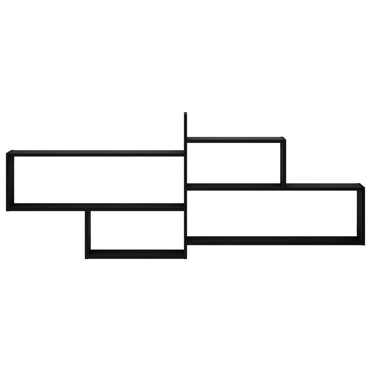vidaXL Wall Shelf Black Oak 168.5 x 17 x 68 cm Engineered Wood