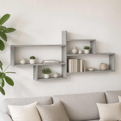 vidaXL Wall Shelf Concrete Grey 168.5 x 17 x 68 cm Engineered Wood