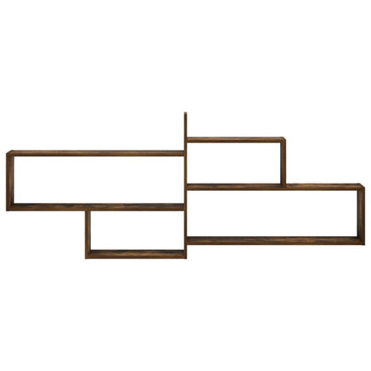 vidaXL Wall Shelf Smoked Oak 168.5 x 17 x 68 cm Engineered Wood
