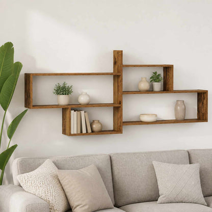 vidaXL Wall Shelf Old Wood 168.5 x 17 x 68 cm Engineered Wood