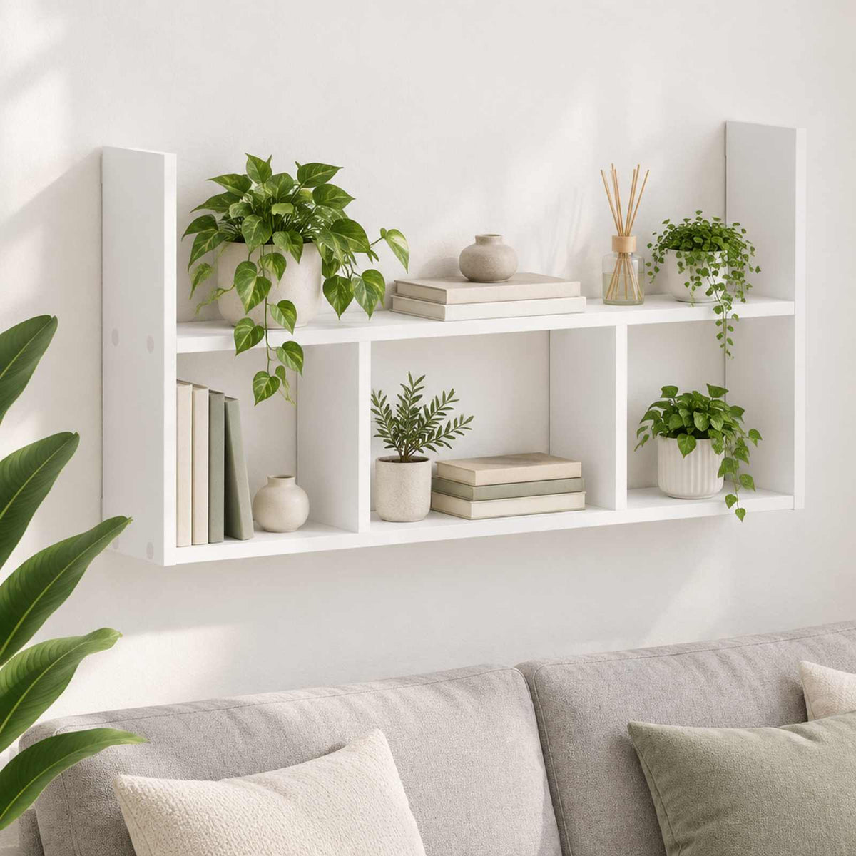 vidaXL Wall Shelf White 78.5 x 17 x 45 cm Engineered Wood