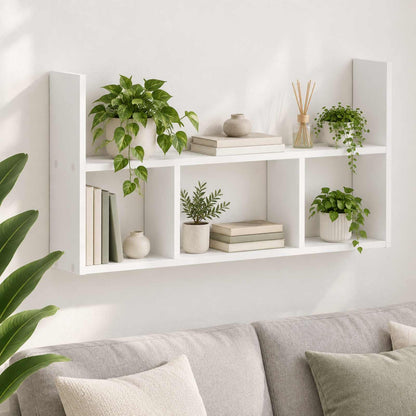 vidaXL Wall Shelf White 78.5 x 17 x 45 cm Engineered Wood