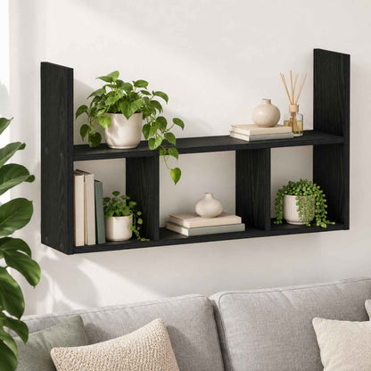 vidaXL Wall Shelf Black Oak 78.5 x 17 x 45 cm Engineered Wood