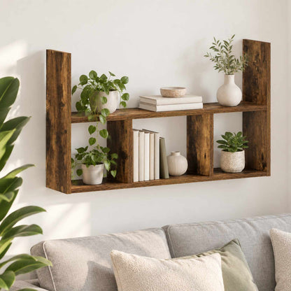 vidaXL Wall Shelf Smoked Oak 78.5 x 17 x 45 cm Engineered Wood