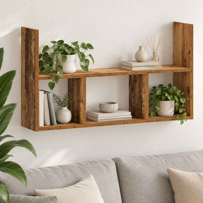 vidaXL Wall Shelf Old Wood 78.5 x 17 x 45 cm Engineered Wood