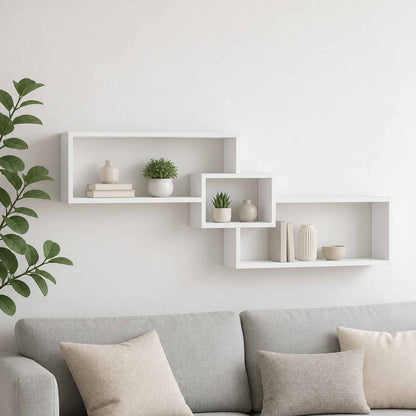 vidaXL Wall Shelf White 158 x 17 x 53 cm Engineered Wood