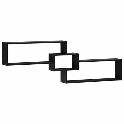vidaXL Wall Shelf Black Oak 158 x 17 x 53 cm Engineered Wood