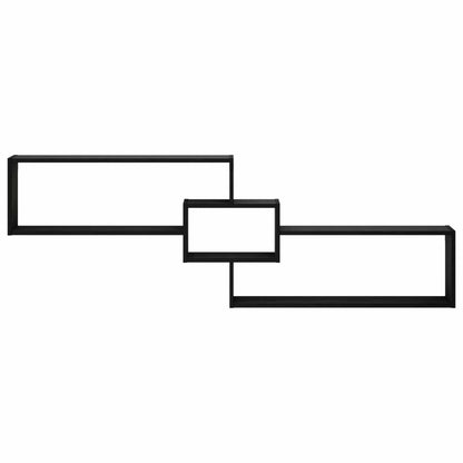 vidaXL Wall Shelf Black Oak 158 x 17 x 53 cm Engineered Wood