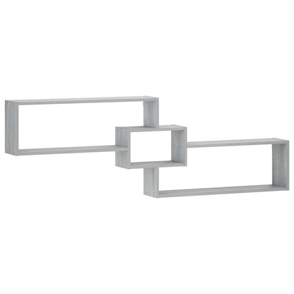 vidaXL Wall Shelf Grey Sonoma 158 x 17 x 53 cm Engineered Wood