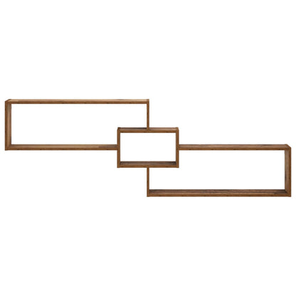 vidaXL Wall Shelf Old Wood 158 x 17 x 53 cm Engineered Wood