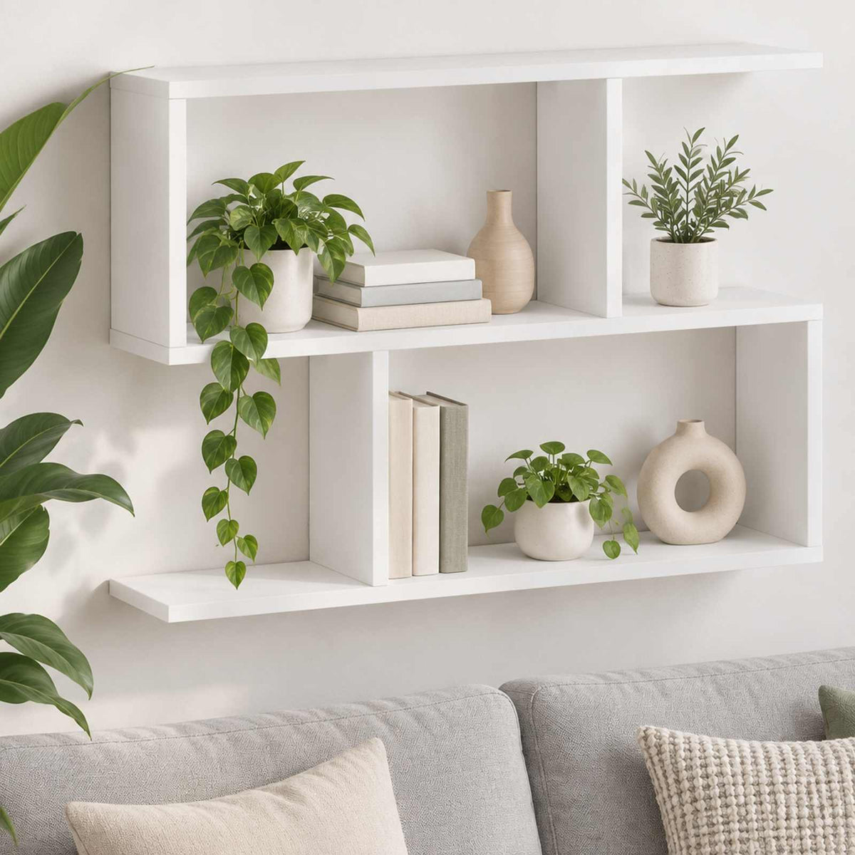 vidaXL Wall Shelf White 72 x 17 x 55.5 cm Engineered Wood