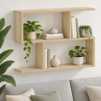 vidaXL Wall Shelf Sonoma Oak 72 x 17 x 55.5 cm Engineered Wood