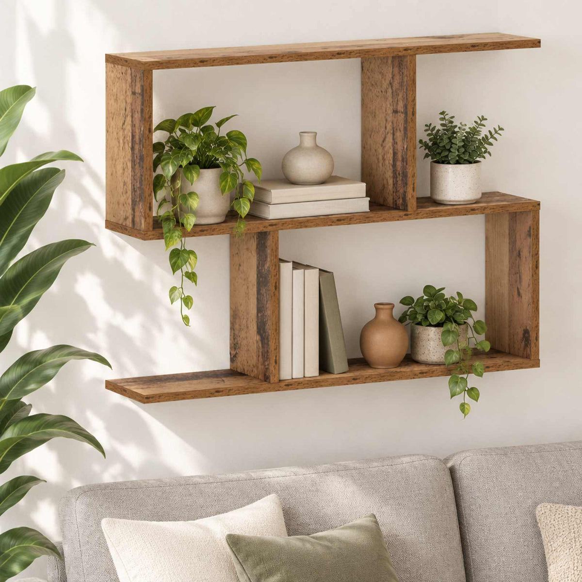 vidaXL Wall Shelf Oak Wood 72 x 17 x 55.5 cm Engineered Wood