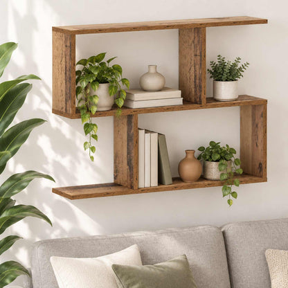 vidaXL Wall Shelf Oak Wood 72 x 17 x 55.5 cm Engineered Wood