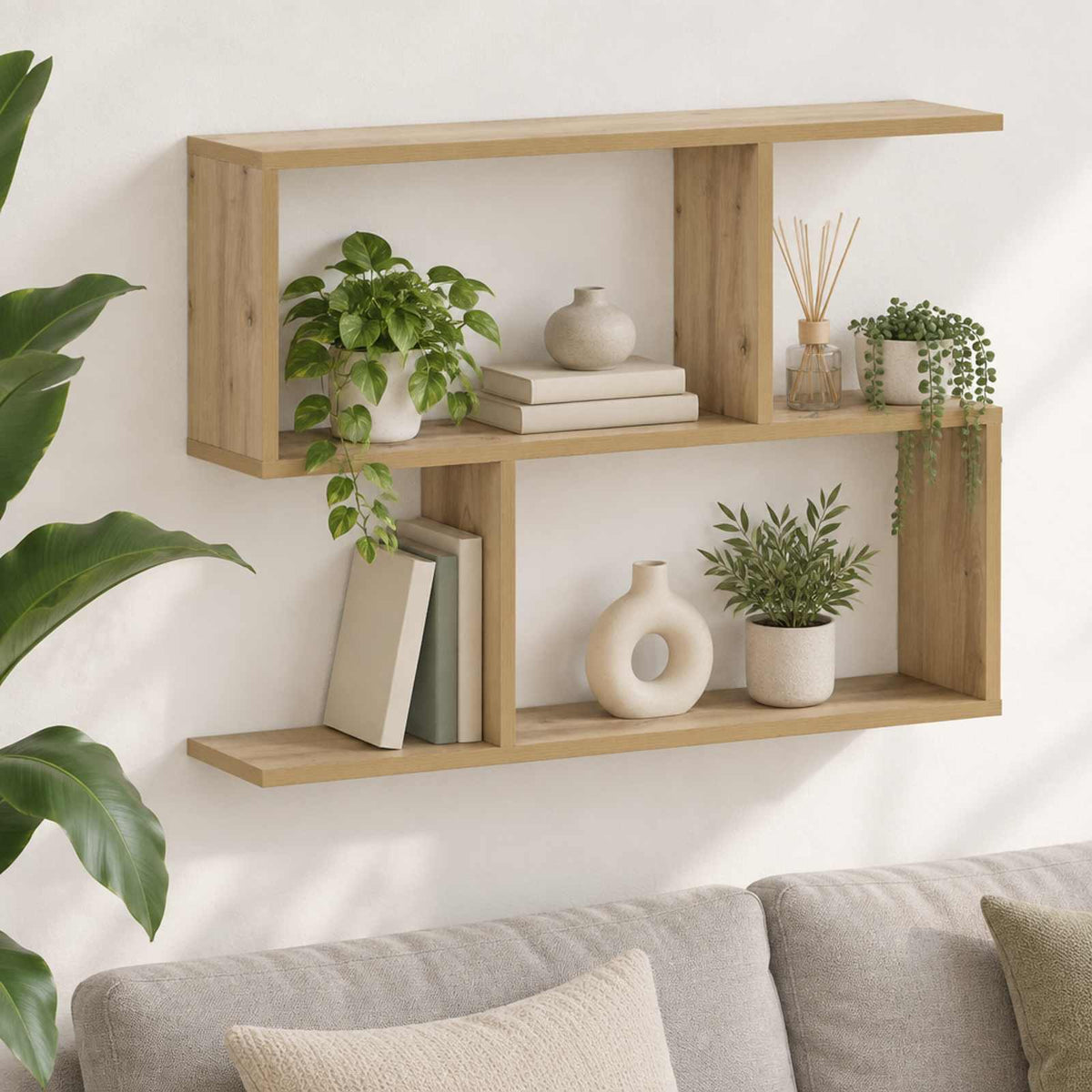 vidaXL Wall Shelf Artisan Oak 72 x 17 x 55.5 cm Engineered Wood