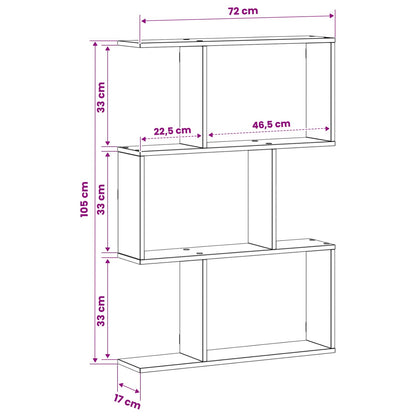vidaXL Wall Shelf Black Oak 72 x 17 x 105 cm Engineered Wood