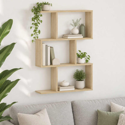 vidaXL Wall Shelf Sonoma Oak 72 x 17 x 105 cm Engineered Wood