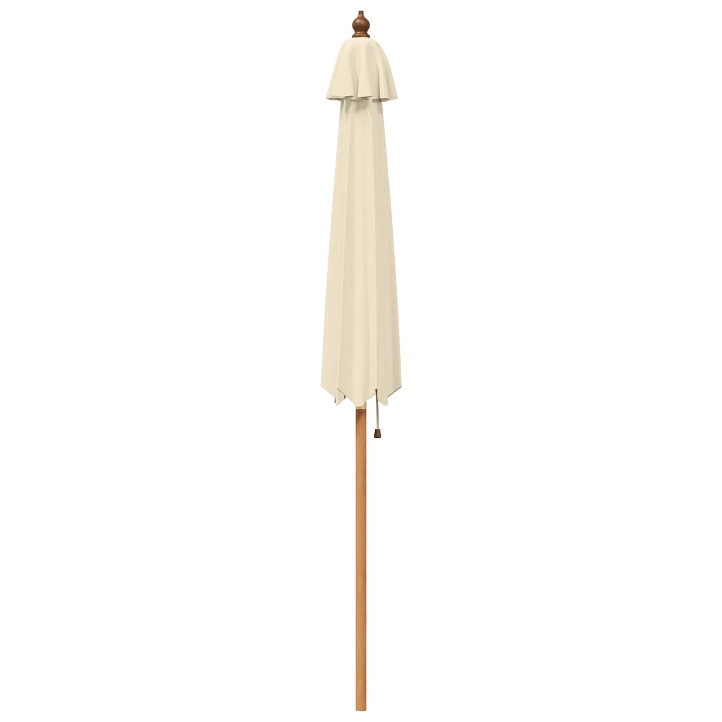 vidaXL Garden Parasol Ø 240 x 237 cm Solid Eucalyptus Wood Cream White