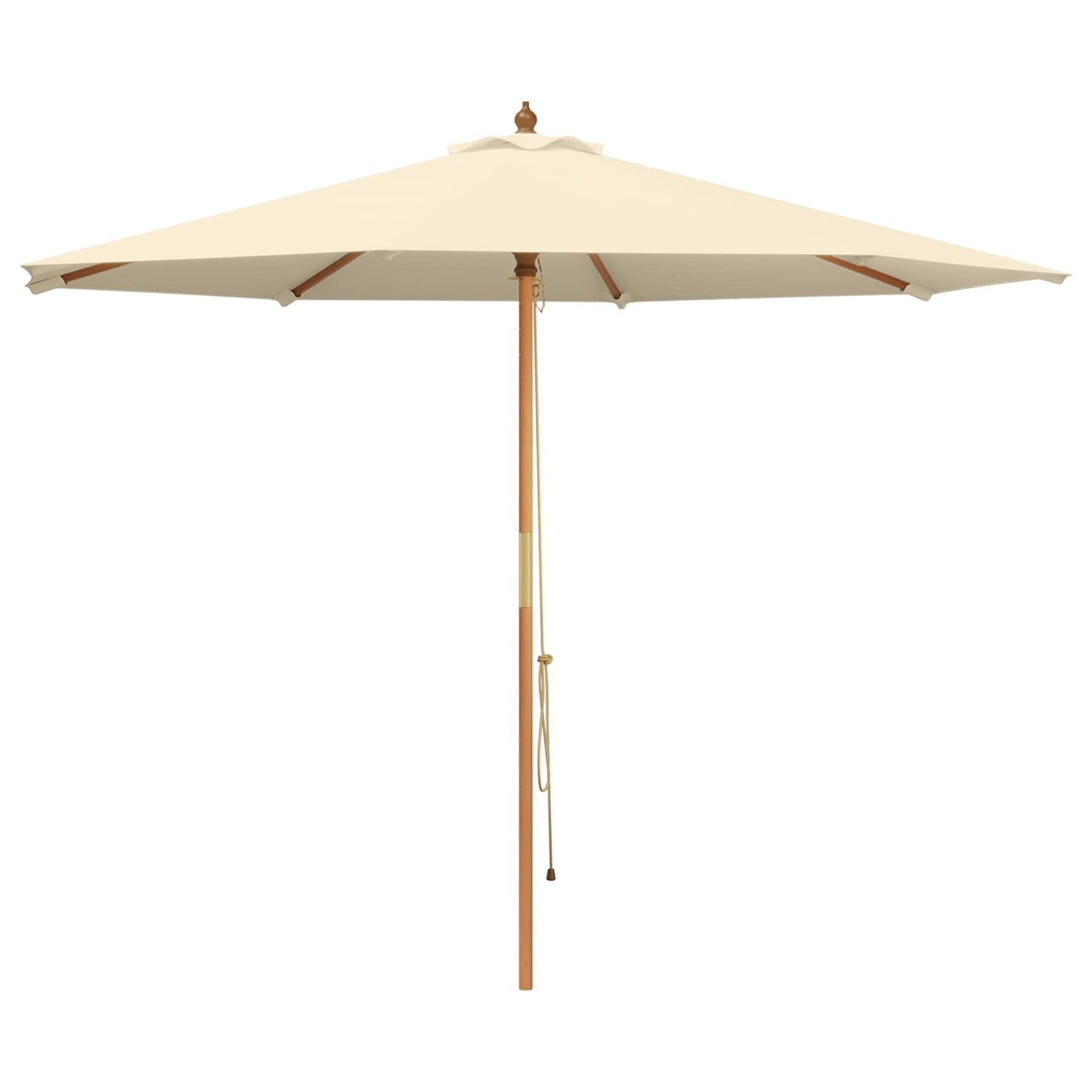 vidaXL Garden Parasol Ø 300 x 248 cm Solid Eucalyptus Wood Cream White