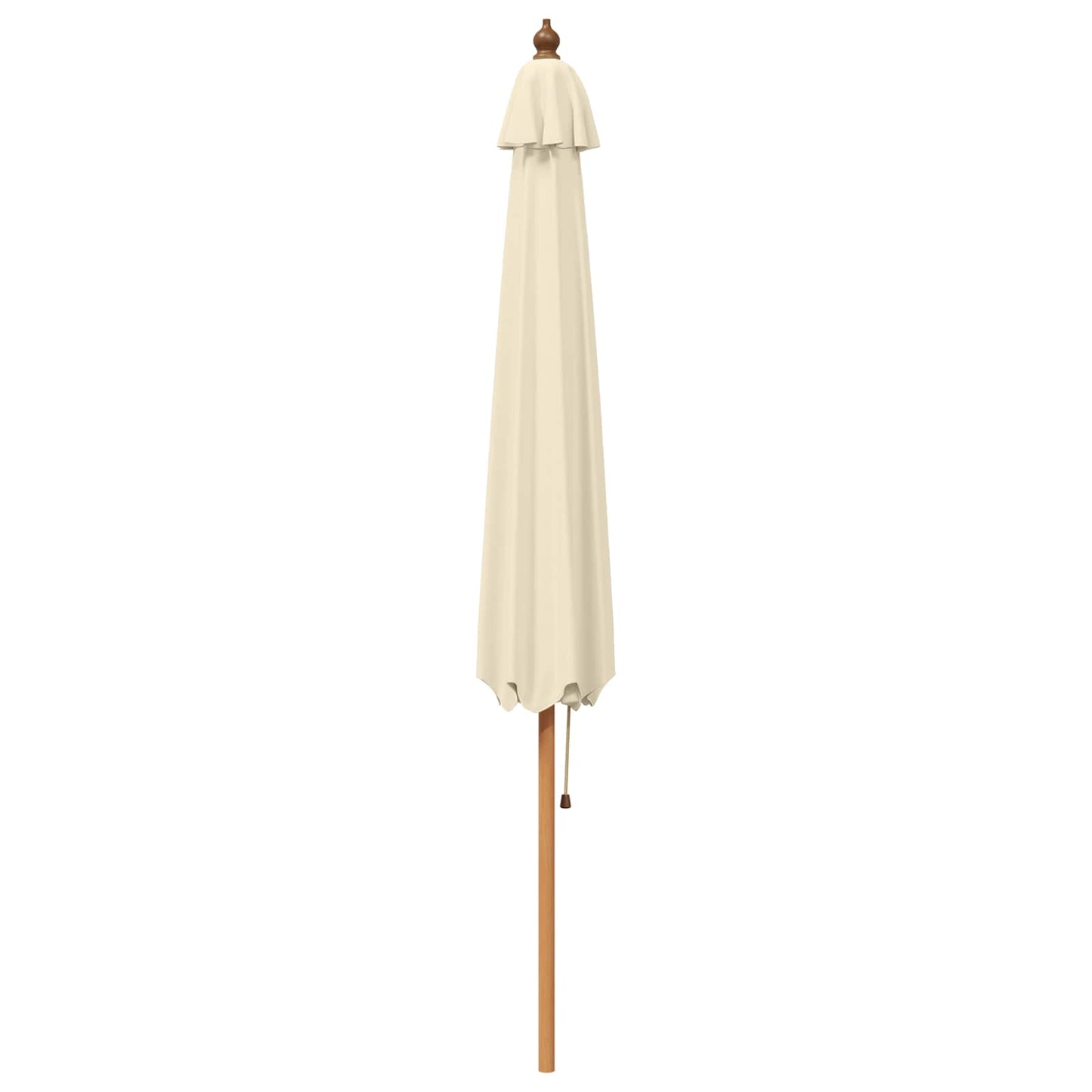 vidaXL Garden Parasol Ø 300 x 248 cm Solid Eucalyptus Wood Cream White