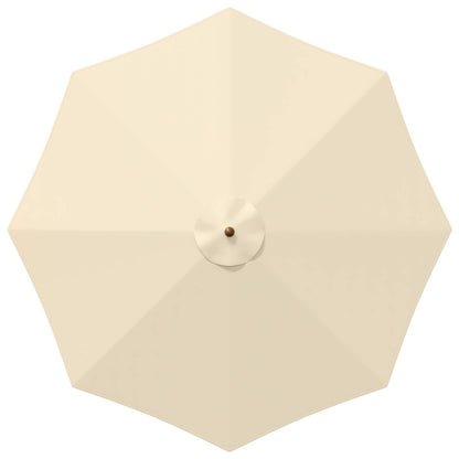 vidaXL Garden Parasol Ø 300 x 248 cm Solid Eucalyptus Wood Cream White
