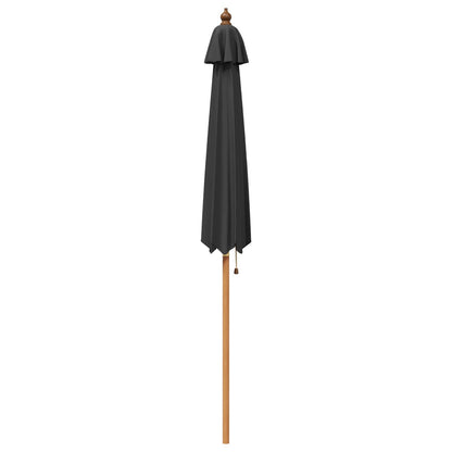 vidaXL Garden Parasol Ø 210 x 237 cm Solid Eucalyptus Wood Anthracite