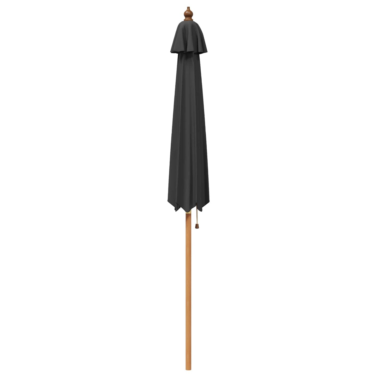 vidaXL Garden Parasol Ø 240 x 237 cm Solid Eucalyptus Wood Anthracite