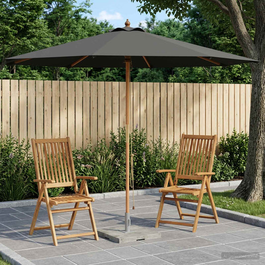 vidaXL Garden Parasol Ø 300 x 248 cm Solid Eucalyptus Wood Anthracite