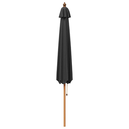 vidaXL Garden Parasol Ø 300 x 248 cm Solid Eucalyptus Wood Anthracite